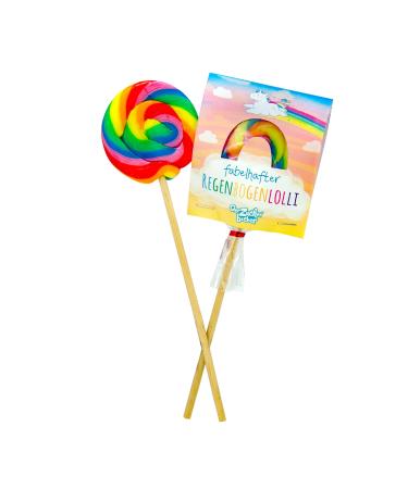 Fabulous rainbow lolli - colorful lollipop color fun for sucking with a sweet unicorn taste 50 grams of snack in great unicorn design - Buy Online on GoSupps.com