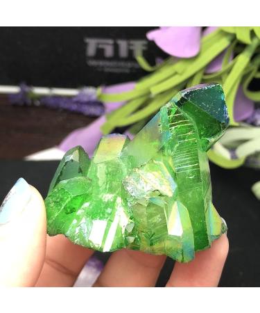 Home Decoration 2pcs Aura Crystal Cluster Angel Aura Titanium Quartz Crystal Stunning Rainbow Specimen Minerals s Stone Crystal Reiki - Buy Online on GoSupps.com