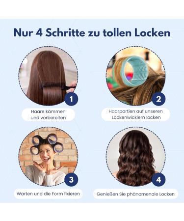 Ponik's Hair Roller Curlers - Self-Adhering Set (12 Pieces) | 48mm Green Hair Rolls for Beautiful Curls - Buy Online on GoSupps.com