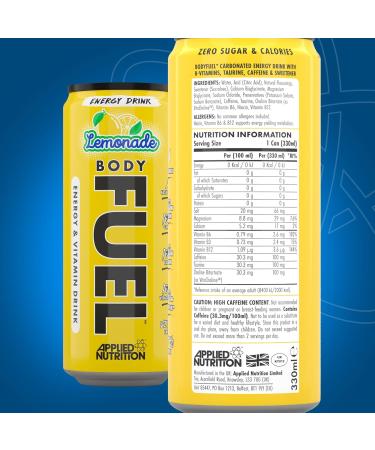  Applied Nutrition Applied Nutrition BodyFuel Energy & Vitamins Drink Lemonade 12X330ml - Buy Online on GoSupps.com