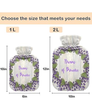 Naanle 2L Hot Water Bottle with Lavender Cover | Heat Therapy for Back Pain Relief Hand & Foot Warmer Cold Therapy - Transparent Design - Buy Online on GoSupps.com