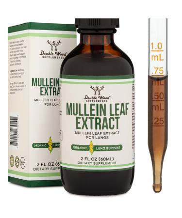 Mullein Drops for Lungs - Organic Mullein Leaf Extract for Lungs - 2FL OZ 60 Servings (Better Absorbed Than Capsules Great Addition to Mullein Tea) to Support Lung Health by Double Wood
