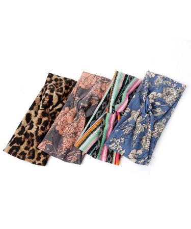 Shop 4 Pcs Women s Wide Elastic Hair Straps - Soft Summer Boho Headbands | Multi-Colored Yoga & Sport Accessories - Buy Online on GoSupps.com