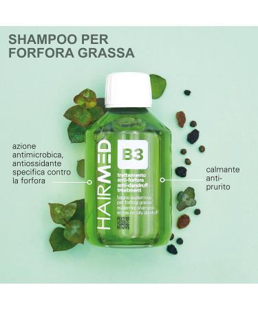 HAIRMED - B3 Professional Organic Anti-Dandruff Shampoo for Seborrheic Dermatitis - Sulfate-free Paraben-free and Silicone-free - 200 ml - Buy Online on GoSupps.com