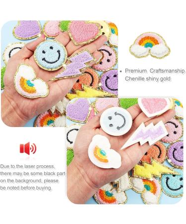 Cute Style 28 Pcs Colorful Chenille Iron On Patches - Embroidered Applique for Clothing, Jackets, Jeans - DIY Repair and Decor Craft - Buy Online on GoSupps.com