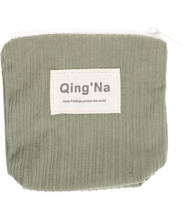 Lurrose bags for women's bandages cotton stilling still holder washable bag for menstrual ties bags for the first period pocket for hygiene storage organizer green