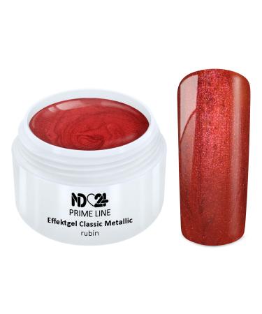 Prime Line - Uv Led Gel Metallic Effect Ruby Red - Made in Germany - 5ml