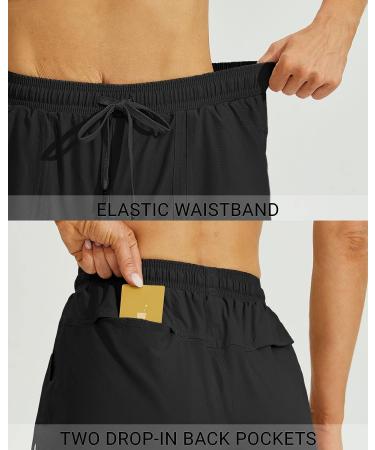 Willit Women's 5 Hiking Shorts - Quick Dry Athletic Outdoor Shorts with Pockets | Black, Medium - Buy Online on GoSupps.com