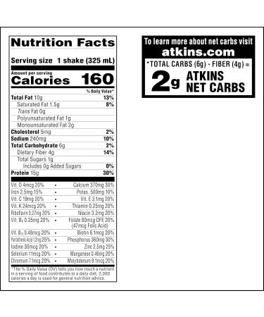 Atkins Creamy Chocolate Coconut Protein Shake, 15g Protein, 2g Net Carbs, 1g Sugar, Keto Friendly, 12 Count 11 Fl Oz (Pack of 12) - Buy Online on GoSupps.com