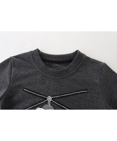 Boys Dinosaur Sweatshirt | Cotton Casual Top for Kids | Long Sleeve Pullover T-shirt | Toddler Girls Shirts | Baby Clothes 1-8 Years | 6-7 Years | Helicopter Design - Buy Online on GoSupps.com