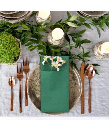 LEKOCH 50 PCs Green Cutlery Napkins - Premium Quality Air Laid Fabric 40x37 cm - Ideal for Weddings & Events - Buy Online on GoSupps.com