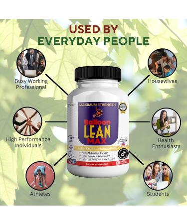 GREENVIFY Balloon Lean Max Maximum Strength Dietary Supplement 60 Capsules Natural Ingredients 30-Day Supply (1) - Buy Online on GoSupps.com