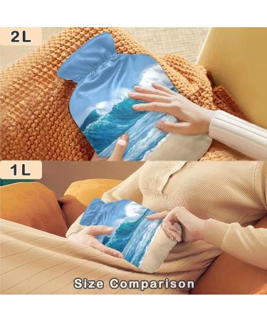 NAANLE Sea Wave Bead Hot Water Bottle 2L - Transparent Cover for Bed Hand & Feet Pain Relief | Heat & Cold Therapy - Buy Online on GoSupps.com