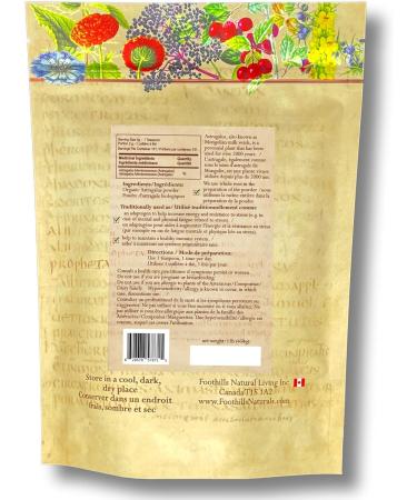 Foothills Naturals Astragalus Root Powder Organic - 454g 150+ Servings Energy Stress Mental Health - Buy Online on GoSupps.com