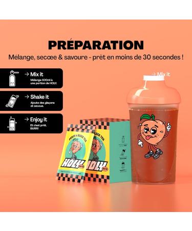 HOLY Iced Tea Lot de 10 bo tes de d gustation Peach x Nectarine x Black Tea avec poudre go t p che | 10 portions d'antioxydants et de superaliments | Th glac sans sucre | V g talien avec ar mes Peach x Nectrarine - Buy Online on GoSupps.com