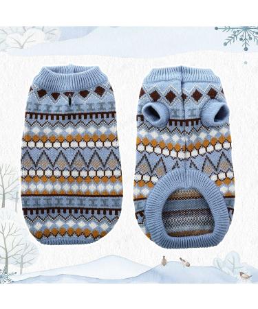 Hjumarayan Boho Dog Sweater - Blue XS | Thick Christmas Sweater for Small Breeds like French Bulldog & Chihuahua | Beautiful & Cozy Dog Apparel - Buy Online on GoSupps.com