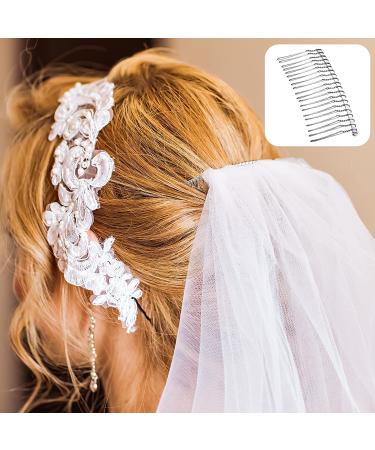 5-Piece Metal Bridal Hair Combs for Women - Wedding Veil Comb Set with 20 Teeth - Decorative Hair Accessories for Fine Hair (White) - Buy Online on GoSupps.com