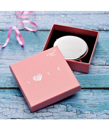 Sister Gifts: Silver Compact Mirror for Bridesmaid, Wedding Day Gift - 2.6 inch Round Folding Handheld Mirror with 1x/2x Magnification - Buy Online on GoSupps.com