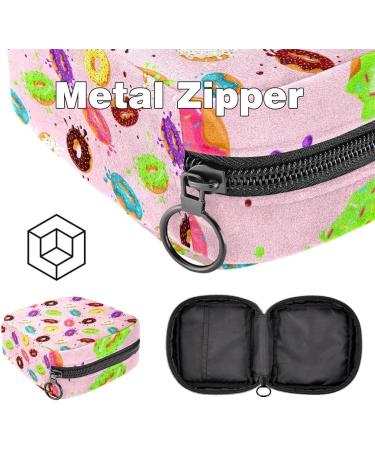 Colorful Pink Menstruation Bag for Women & Girls | Zippered Tampon & Napkin Storage | Sweet Donut Design - Buy Online on GoSupps.com