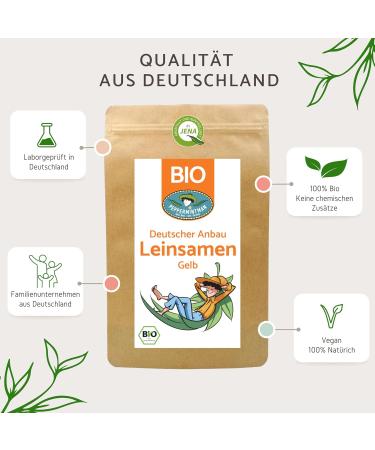  PEPPERMINTMAN Organic Golden Flax Seeds 500g - Whole Seeds - Golden Yellow Flax Seeds from German Culture - Peppermintman - Buy Online on GoSupps.com
