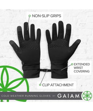 Gaiam Women's Cold Weather Running Gloves - Touchscreen Compatible, Warm Winter Gear (Black, S/M) - Buy Online on GoSupps.com
