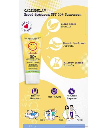 California Baby Calendula Face & Body SPF 30+ Sunscreen for Allergy-Prone Skin - Buy Online on GoSupps.com