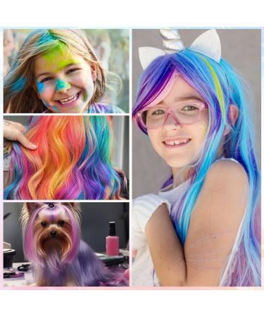 FCXQG 10 PCs Hair Chalk Set for Kids Temporary Hair Color with 10 Hair Cables for DIY Cosplay Parties & Birthdays - Buy Online on GoSupps.com