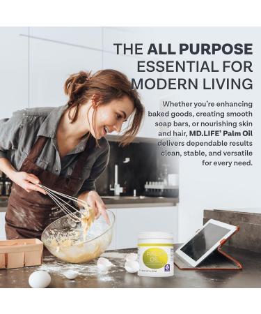 MD.LIFE PALM OIL - 16oz - Sustainable Food Grade Palm Oil for Cooking - Great for Soap Making Supplies Cooking Oil Creams and Lotions 1 Pound (Pack of 1) - Buy Online on GoSupps.com