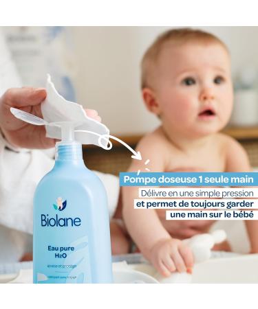 BIOLANE - Set of 4 Pure H2O Water Bottles - Cleanser for the face body and baby seat - No rinsing - 4 pump bottles of 750 ml - Made in France - Buy Online on GoSupps.com