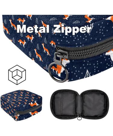 Cute Animal Fox Pattern Women s Napkin Storage Bag | Portable Menstrual Cup Bag with Zipper for Girls & Women - Shop Now! - Buy Online on GoSupps.com
