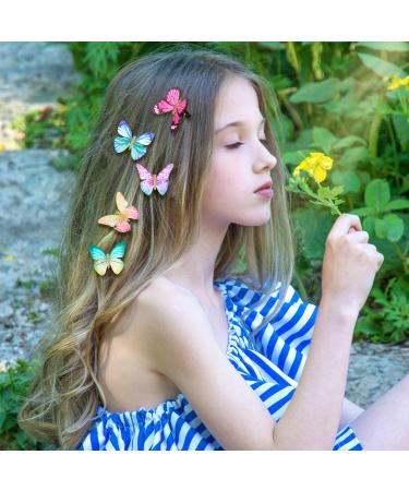 Glitter Butterfly Hair Clips Set for Teens and Women - 18 Pieces - Buy Online on GoSupps.com