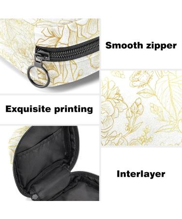 Shop Women's Napkins-Storey Bag | Gold Flower Pattern | Portable Zipper Bag for Teens & Women - Buy Online on GoSupps.com