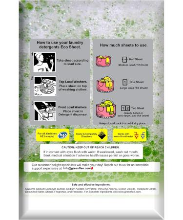 Buy Green Flee Laundry Detergent Sheets - Fresh Fragrance Eco-Friendly No Plastic Jug 60 Loads (30 Sheets) - International Shipping Available - Buy Online on GoSupps.com