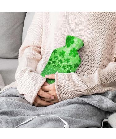 Green Leaves Hot Water Bottle with Plush Cover | Cozy Hand Warmer for Adults & Kids - 26.5x15.3cm - Buy Online on GoSupps.com
