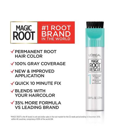 L'Oreal Paris Magic Root Rescue 10 Min Hair Coloring Kit, 5R Medium Auburn Red, 100% Gray Coverage - 2 Count - Buy Online on GoSupps.com