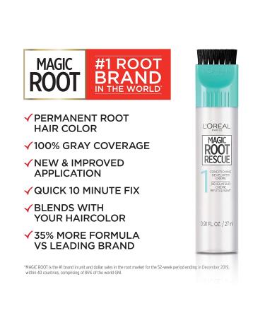 L'Oreal Paris Magic Root Rescue Permanent Hair Color Kit, 100% Gray Coverage - Soft Black (Pack of 2) - Buy Online on GoSupps.com