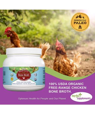 Organic Chicken Bone Broth Powder | Free Range Low Sodium | Paleo & Keto Friendly (330g) - Buy Online on GoSupps.com