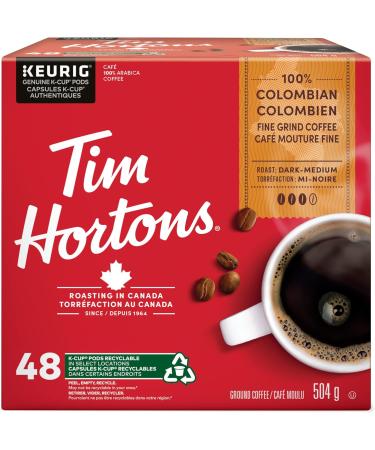 Tim Hortons Colombian Coffee Single Serve Keurig K-Cup Pods Medium Roast 48 Count & Steeped Orange Pekoe Tea Single Serve Keurig K-Cup Pods 30 Count - Buy Online on GoSupps.com