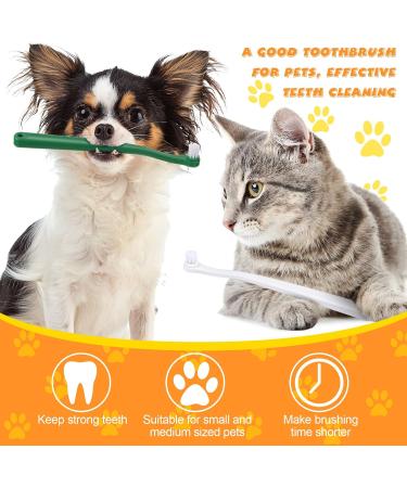 12 Pack Cat Toothbrush for Small Dogs | Soft Bristles Gentle Pet Dental Care | Long Handle Mini-Head 2 Colors - Green & White - Buy Online on GoSupps.com