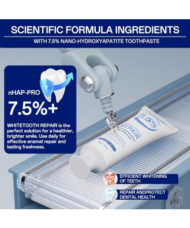 Hydroxyapatite Toothpaste for Sensitive Teeth - Enamel Repair & Whitening Fluoride-Free with Natural Mint Fresh Breath Cavity Protection (120g) - Buy Online on GoSupps.com