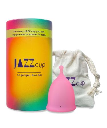 JAZZ Cup Soft Menstrual Cups with Travel-Cotton Pouch Reusable 12-Hour Protection 100% Medical-Grade Silicone Period Cup - Tampons & Pad Alternative for Feminine Care (Large)