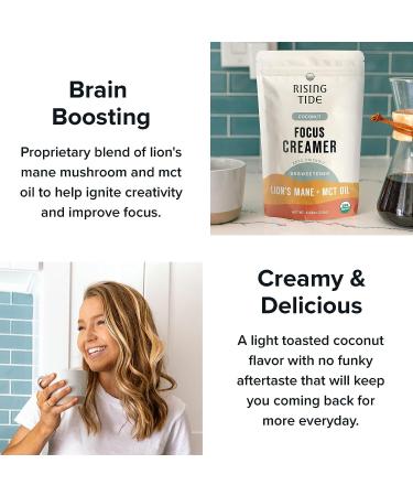 Rising Tide Focus Vegan Creamer with Lions Mane Mushroom & MCT Oil - 8.04 oz | Non-Dairy Superfood Creamer for Coffee | Keto & Paleo Friendly - Buy Online on GoSupps.com