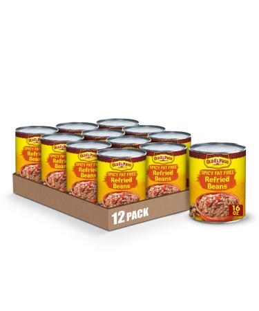 Old El Paso Spicy Fat Free Refried Beans, 16 ounces (Pack of 12) - Buy Online on GoSupps.com