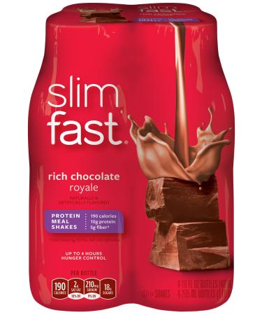 SlimFast Rich Chocolate Royale Ready To Drink Shakes, 4 Count Rich Chocolate Royale Pack of 4
