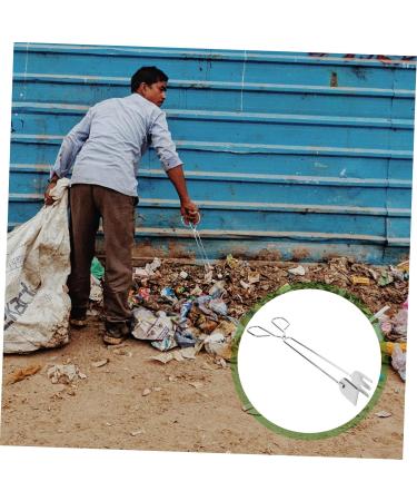 FRCOLOR 4pcs Stainless Steel Scissor Tongs - Multi-Purpose Garbage Clips & Grabber Tools for Outdoor & Fireplace Use - Buy Online on GoSupps.com