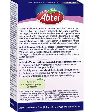 Abbey Vita Mama - Dietary Supplements for Conception Pregnancy & Breastfeeding | Essential Vitamins & Minerals | Vegetarian | 60 Tablets - Buy Online on GoSupps.com