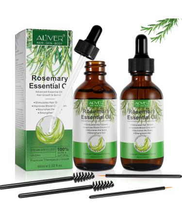 IFUDOIT Rosemary Essential Oil for Hair Eyebrow and Eyelash Growth Skin Care Hair Loss Treatment Oil for Men and Women Stimulates Hair Growth Nourishes The Scalp ( 2 Pack 2.02 Fl Oz) Rosemary Oil (4.04 Fl Oz)