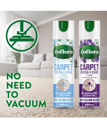 Zoflora Carpet Care Foam 600ml Refresh and Revive Carpets and Upholstery Eliminates Odour Linen Fresh and Midnight Blooms Fragrances pack of 2 - Buy Online on GoSupps.com