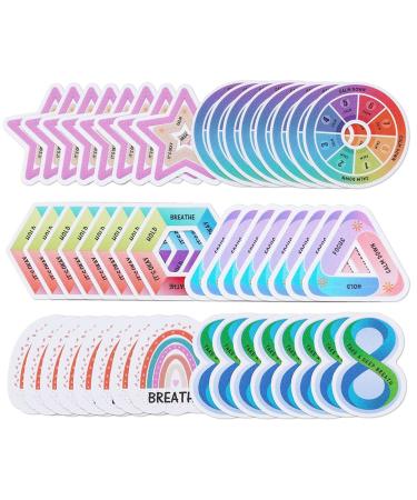 Sensory stickers Angest stem 48 pieces of self -adhesive mood stickers 6 styles structured roughly safe calming stripes adhesive tape for children and adults fear relief anti