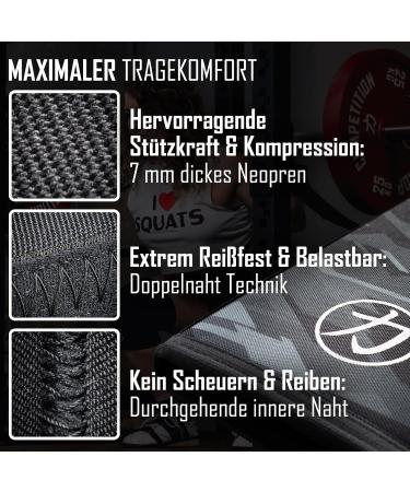 Strength Shop 7mm Neopren Kniebandage f r Damen & Herren - Camouflage IPF Wettkampf-Kniebandagen extrem rei fest & resilient ideal f r Powerlifting & Kraftsport - 1 Paar (L) - Buy Online on GoSupps.com